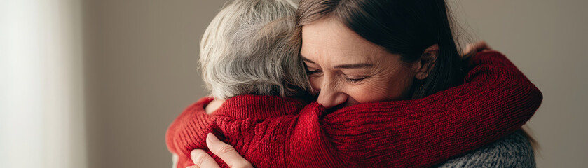 Close up of grandparents hugging grandchildren, showing love and warmth