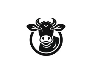 Cow logo vector. Animal farm. Cow icon. Dairy product symbol vector illustration.