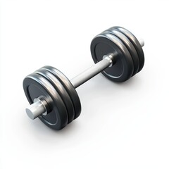 Naklejka premium 3D icon cartoon dumbbells with shadow effect isolated on a white background