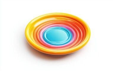 Fototapeta premium 3D icon cartoon frisbee isolated on a white background