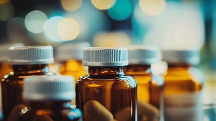 Out of focus medicine bottles &ndash; A blurry scene of medicine bottles or vials