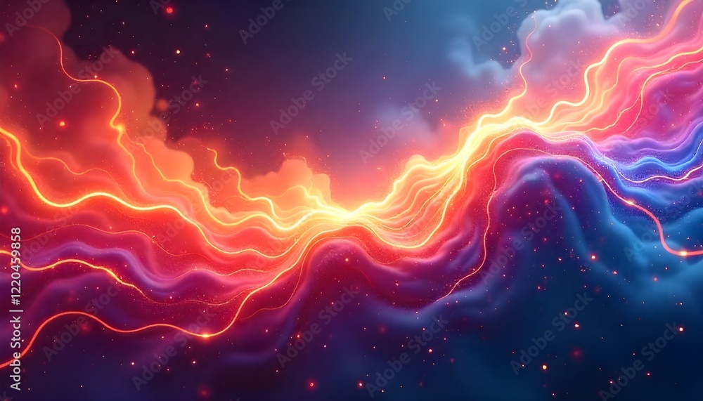 Poster A vibrant background with flowing lines of energy, creating a sense of movement and power