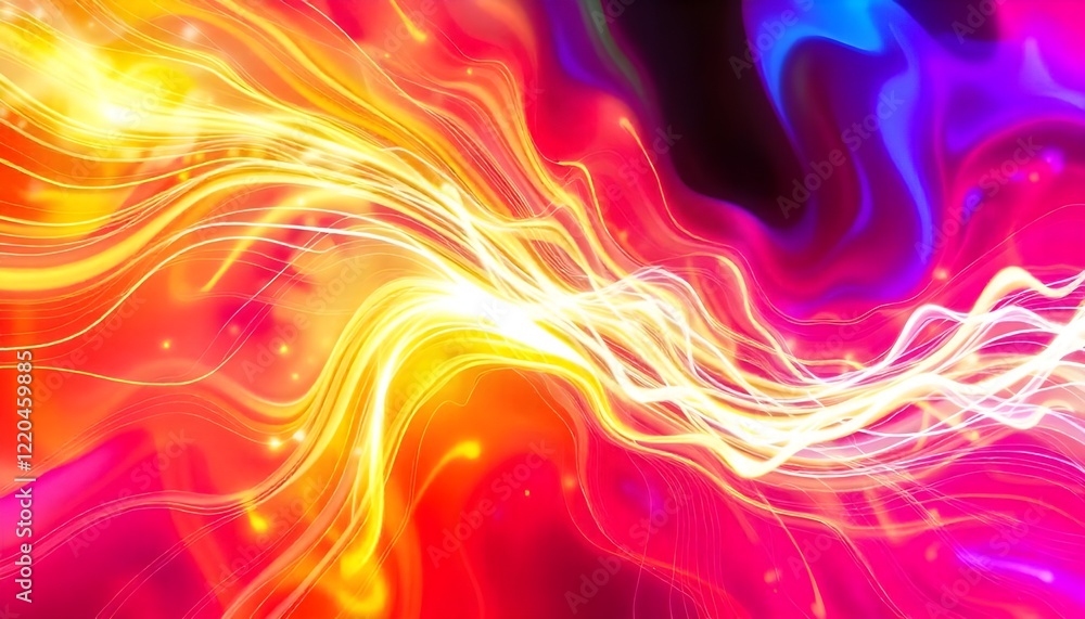 Poster A vibrant background with flowing lines of energy, creating a sense of movement and power