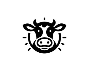 Cow logo vector. Animal farm. Cow icon. Dairy product symbol vector illustration.