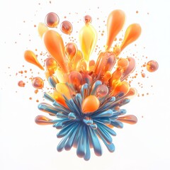 Fototapeta premium 3D icon cartoon New Years fireworks exploding in the sky isolated on a white background --quality 2
