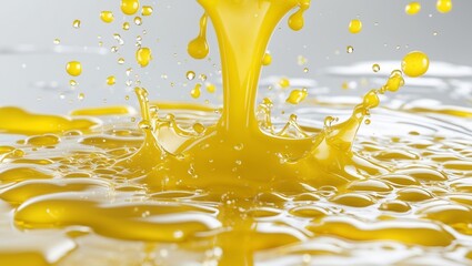 Orange juice crown splash with ripples. On white background.