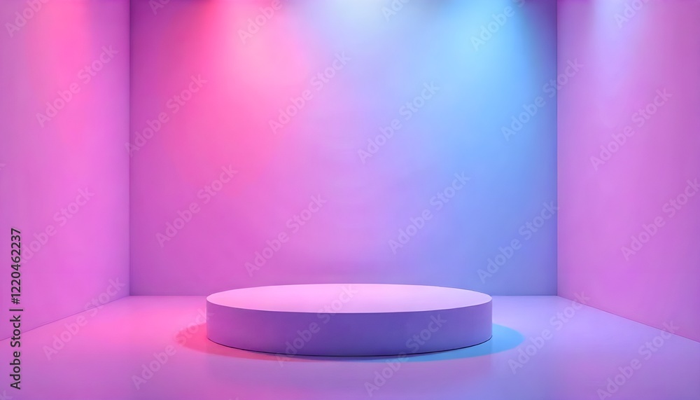 Aufkleber Studio background featuring an empty room with a lilac ombre gradient covering the walls and flooring