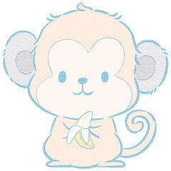 monkey with banana