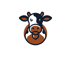Cow logo vector. Animal farm. Cow icon. Dairy product symbol vector illustration.