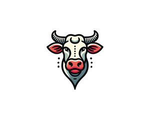 Cow logo vector. Animal farm. Cow icon. Dairy product symbol vector illustration.