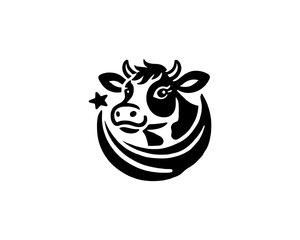 Cow logo vector. Animal farm. Cow icon. Dairy product symbol vector illustration.