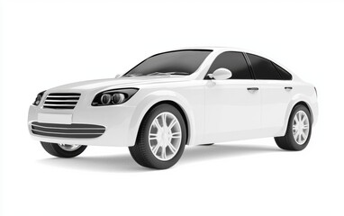 Obraz premium 3D icon modern car isolated on a white background