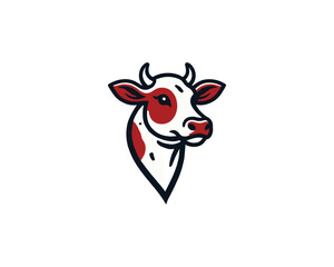 Cow logo vector. Animal farm. Cow icon. Dairy product symbol vector illustration.
