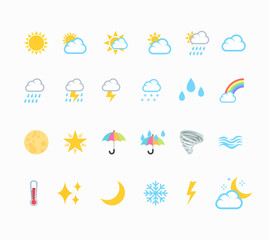 Coloured weather icons collection