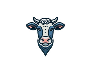 Cow logo vector. Animal farm. Cow icon. Dairy product symbol vector illustration.
