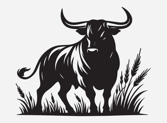 High Quality Bull Silhouette Vector for Design Projects