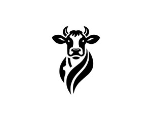 Cow logo vector. Animal farm. Cow icon. Dairy product symbol vector illustration.