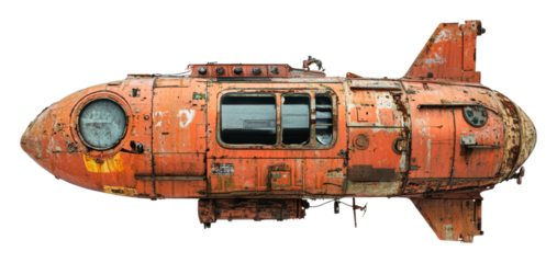 PNG Worn side view of old submersible