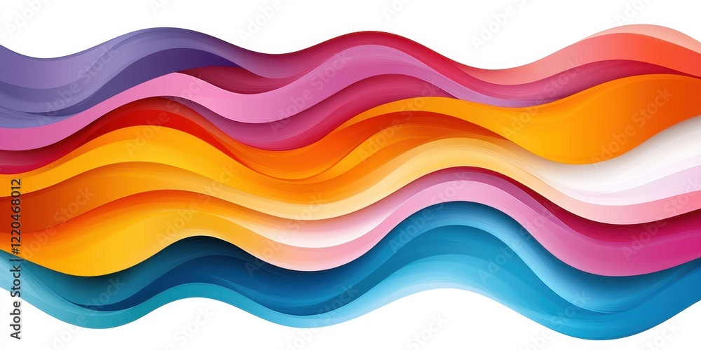 Poster clean energy solar strategy concept. colorful wavy lines create an abstract design with a vibrant gr