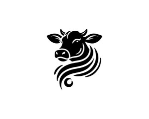 Cow logo vector. Animal farm. Cow icon. Dairy product symbol vector illustration.