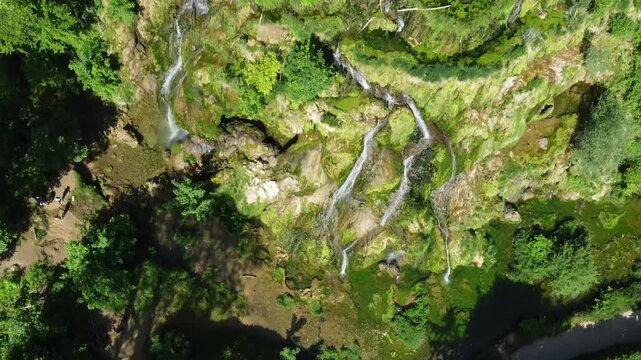 The Cuisance River near the Tufs waterfall, Les Planches-pr&eacute;-Arbois. Arboise. Jura. Burgundy-Franche
