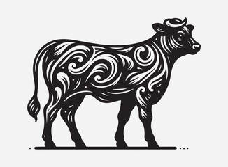 Obraz premium Calf Silhouette Vector for Creative Design Projects - High Quality