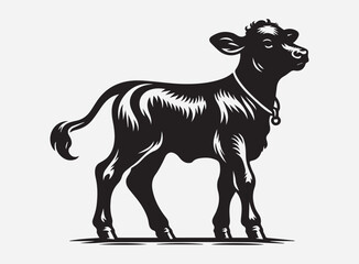Calf Silhouette Vector for Creative Design Projects - High Quality