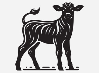 Calf Silhouette Vector for Creative Design Projects - High Quality
