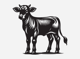 Calf Silhouette Vector for Creative Design Projects - High Quality