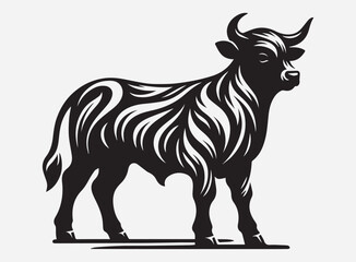 Calf Silhouette Vector for Creative Design Projects - High Quality