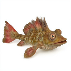 Fototapeta premium Wireframe model of a reddish-brown fish with prominent fins.
