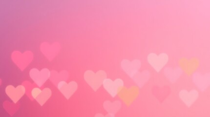 Pink background, soft focus hearts, pastel tones, Valentine's Day theme, bokeh effect, romantic atmosphere, dreamy texture, love concept, gentle gradient, floating heart shapes, ethereal lighting, del