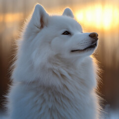 Obraz premium samoyed sniffing air
