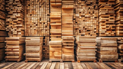 Warehouse Stack of Reclaimed Lumber Ready for Construction Projects