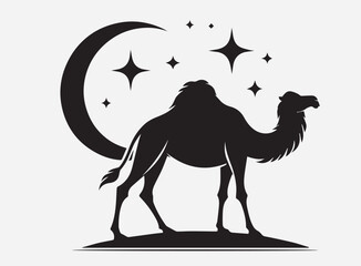 High Quality Arabian Camel Silhouette Vector for Design Projects