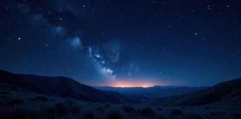 Fototapeta premium Dark velvet sky with twinkling stars against a black canvas, dark, celestial, cosmos