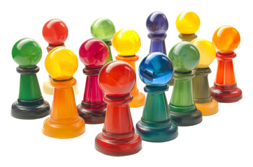 PNG Colorful game pieces arranged in a playful design