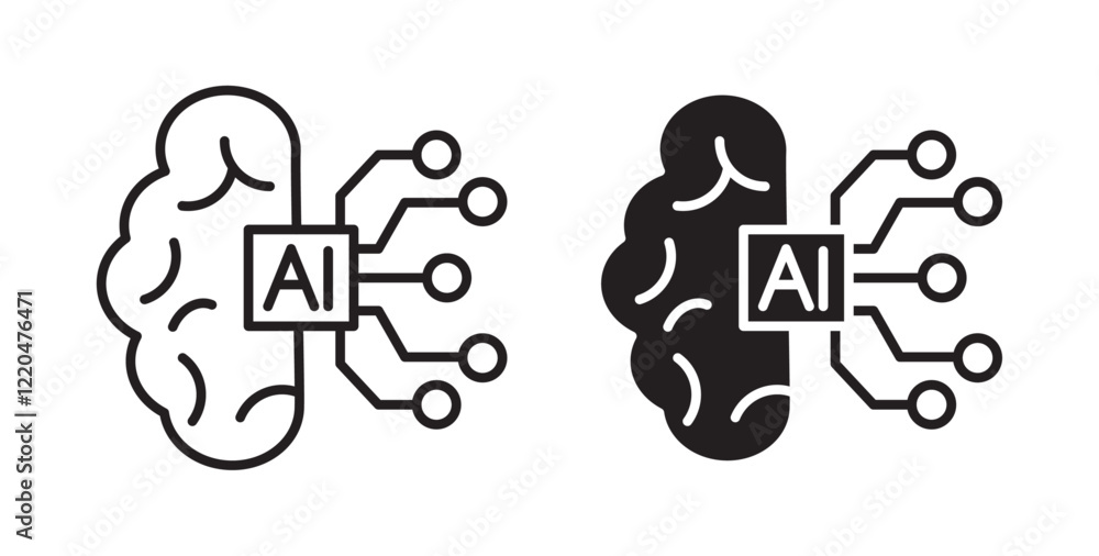 Poster ai brain icons pack for ui designs