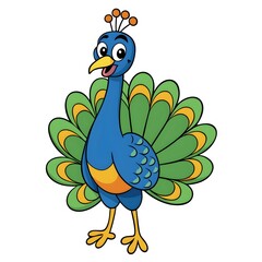 peacock with feathers
