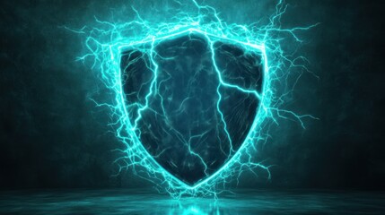 This shield stands firm with lightning effects as the last fortress. Radiating an aura of unshakable strength, ready to ward off any incoming attacks