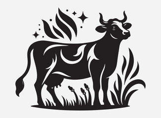 High Quality Cow Silhouette Vector for Design Projects