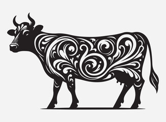 High Quality Cow Silhouette Vector for Design Projects