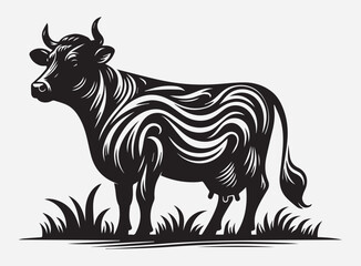 High Quality Cow Silhouette Vector for Design Projects