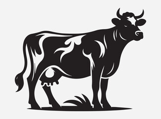 High Quality Cow Silhouette Vector for Design Projects