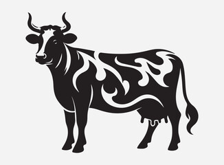 High Quality Cow Silhouette Vector for Design Projects
