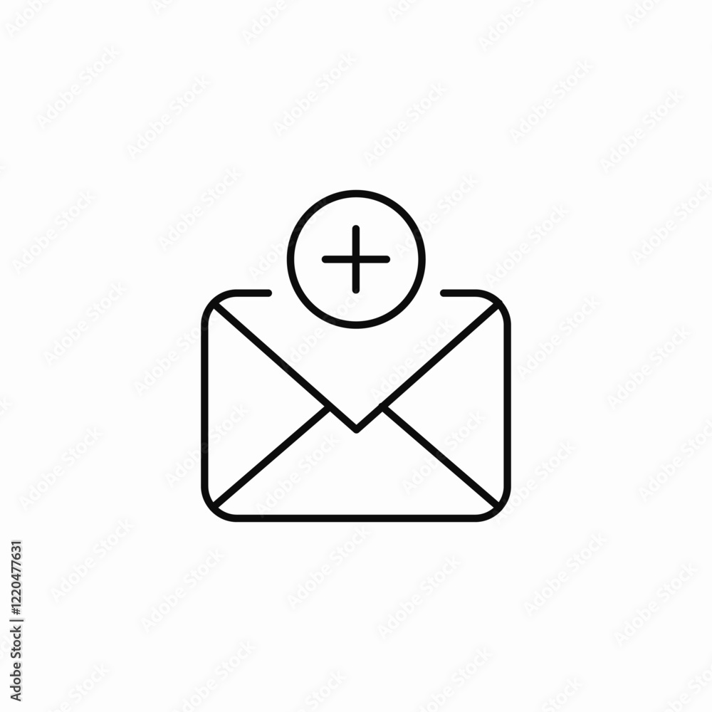 Poster email add message icon vector sign