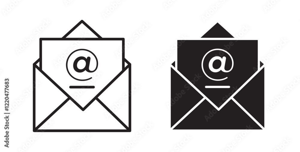 Poster Envelope open icons pack for ui designs