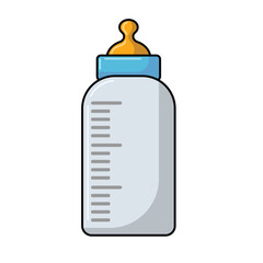 Baby bottle clip art, baby milk bottle vector illustration, baby bottle flat icon, baby milk bottle with pacifier nipple, dairy product clipart, baby feeding bottle clip art