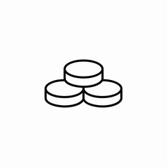 Stack coins money icon vector sign