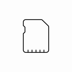 Memory card storage icon vector sign